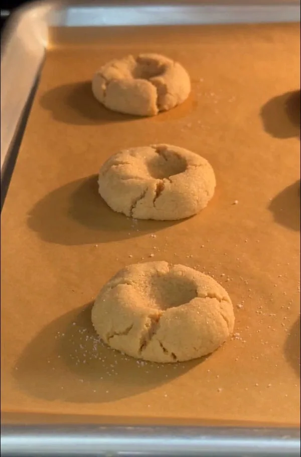 Peanut Butter Thumbprint Cookies Bake Until Golden Brown Around the Edges