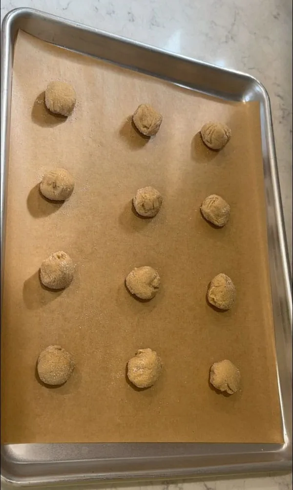 Peanut Butter Thumbprint Cookies Form Dough Balls