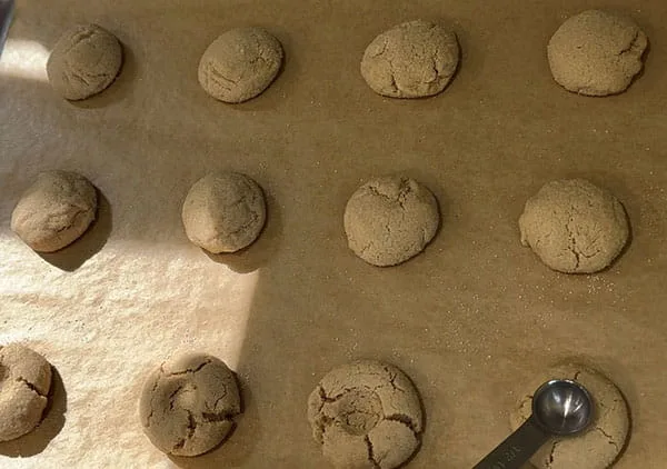 Peanut Butter Thumbprint Cookies Indent with Measuring Spoon
