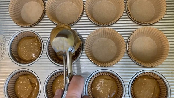 Coffee Cupcakes with Instant Coffee Scoop the Batter into Cupcake Liners