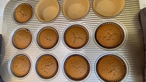 Coffee Cupcakes with Instant Coffee Transfer to Wire Rack