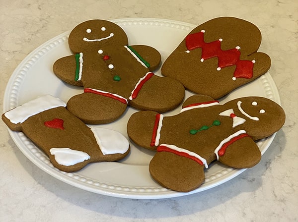 Gingerbread Cookies Decorated with Icing