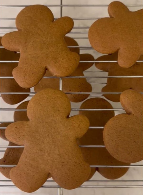 Gingerbread Man Cookies on Wire Rack