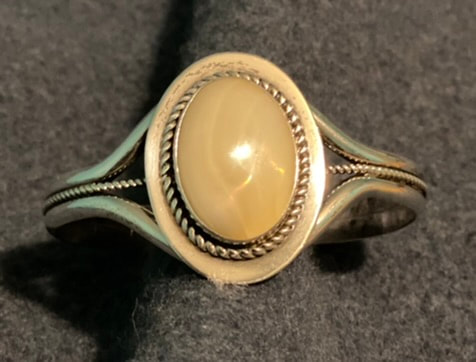 Navajo Mother of Pearl Silver Cuff Bracelet