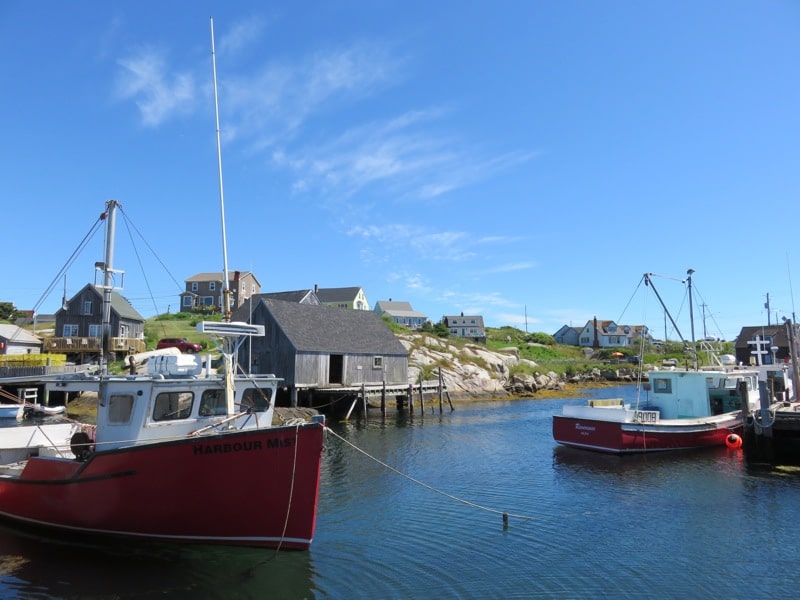 Boats at Peggy's Cove Lighthouse