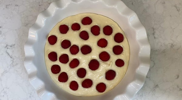 Raspberry Buttermilk Cake Add Raspberries to Batter