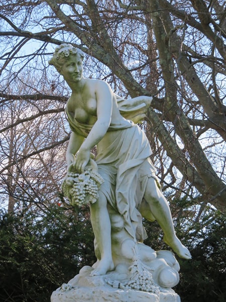 The Elms, Newport, Rhode Island has a 10-acre park with marble statues.
